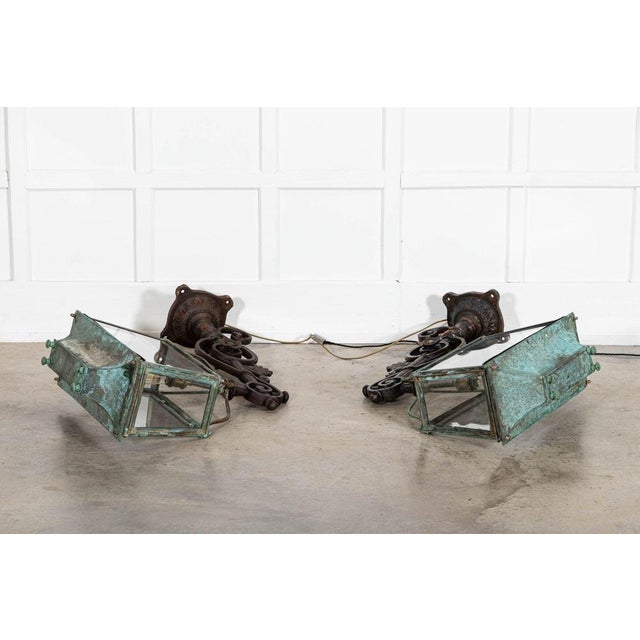 Georgian Verdigris Lanterns, 1800, Set of 2 For Sale - Image 12 of 18