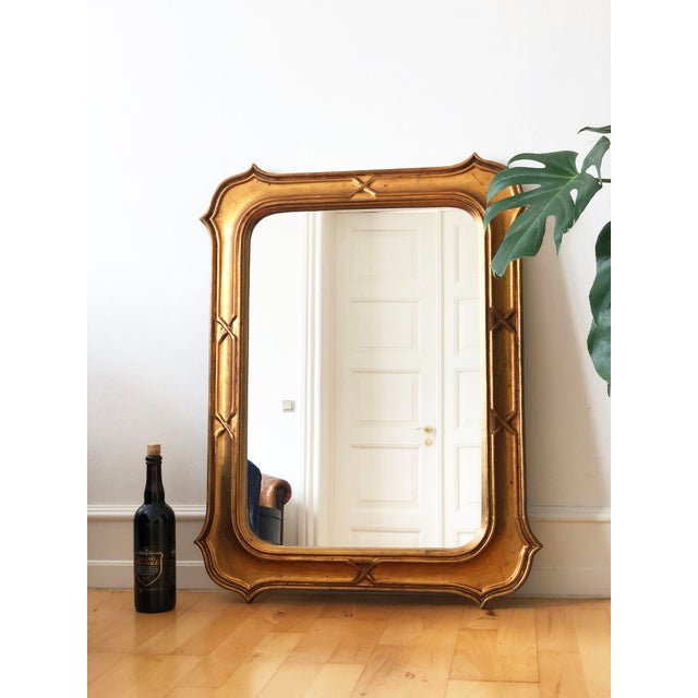 1960s Large Vintage Giltwood Wall Mirror – Napoleon III Style, Belgium, 1970s For Sale - Image 5 of 10