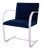 Brno Flat-Bar Chair in Navy Luxe Suede, Lunar Gloss Frame For Sale