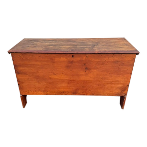 Antique Early 19th Century 6 Board Pine Blanket Chest