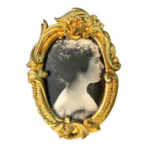19thC European Louis XVI Gold Bronze Picture Frame