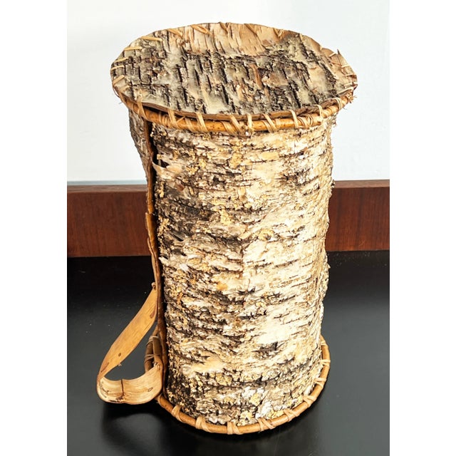 Tan Large Vintage Appalachian Birch Tree Bark Bucket / Basket For Sale - Image 8 of 8