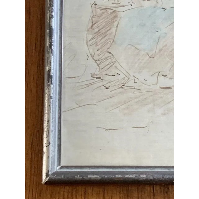 Portrait of Woman, 1945, Watercolor, Framed For Sale - Image 4 of 12