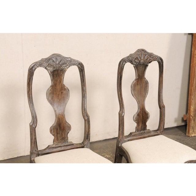 18th C. Pair Swedish Rococo Sidechairs For Sale - Image 11 of 13