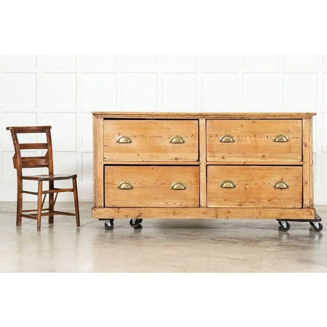 Large 19th Century English Pine Counter Drawers, 1870s For Sale - Image 4 of 12