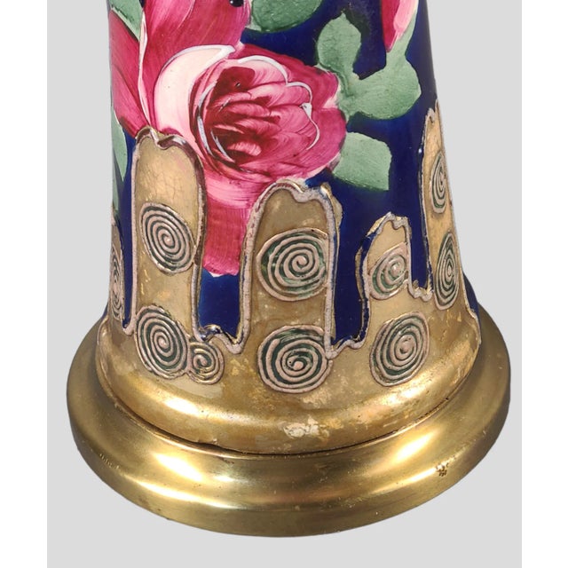 We are pleased to be offering this stunning antique Satsuma two handled vase Converted into a Lamp, in a gorgeous royal...