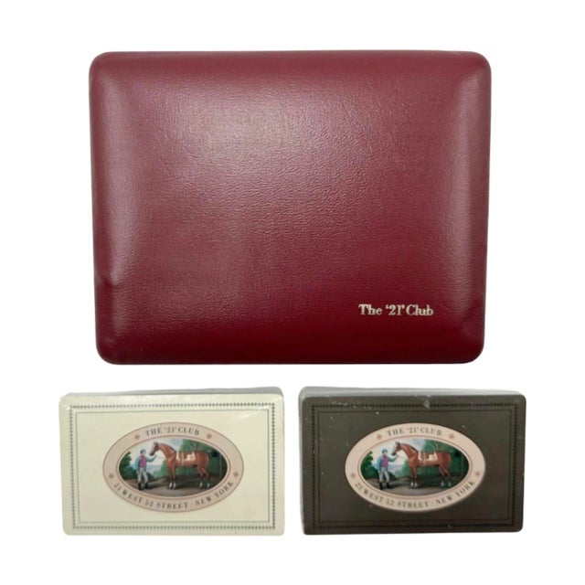 Vintage the 21 Club Nyc Restaurant Equestrian Double Deck Playing Cards For Sale - Image 12 of 14