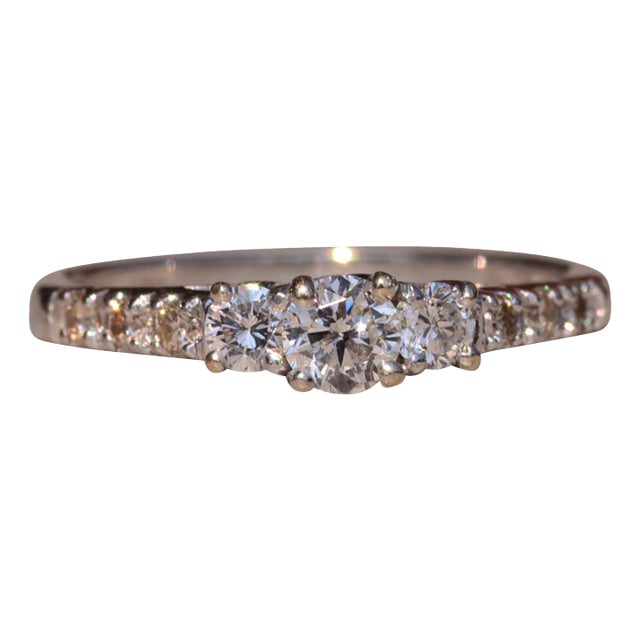 The Stars Road: Justin Ashley Signed White Gold Three Diamond Ring For Sale