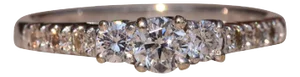 The Stars Road: Justin Ashley Signed White Gold Three Diamond Ring