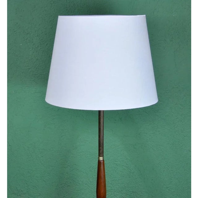 Mid-Century Modern Danish Gold Metal Floor Lamp, 1960s For Sale - Image 3 of 11