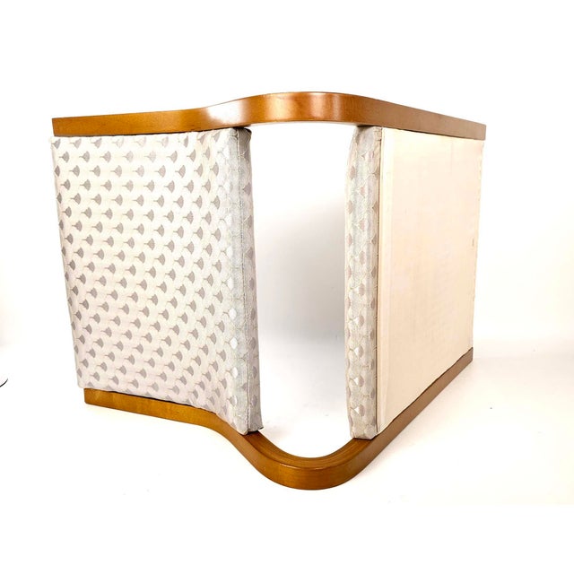 Cream Mid 20th Century Four Japanese Tatami Bentwood Chair With Silk Brocade Cushions For Sale - Image 8 of 9