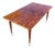 Mid-Century Modern Flamed Wood Veneer Dining Table with Brass Feet, 1960s For Sale