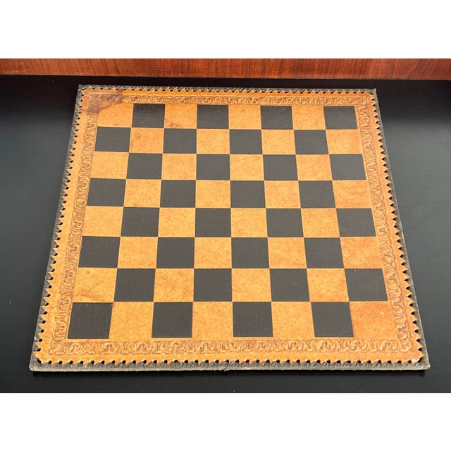 Animal Skin Vintage Leather Chess / Checkers & Backgammon Game Board For Sale - Image 7 of 8