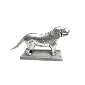 Vintage Mo-Reno Products Silver Toned Metal Dog Shaped Nutcracker