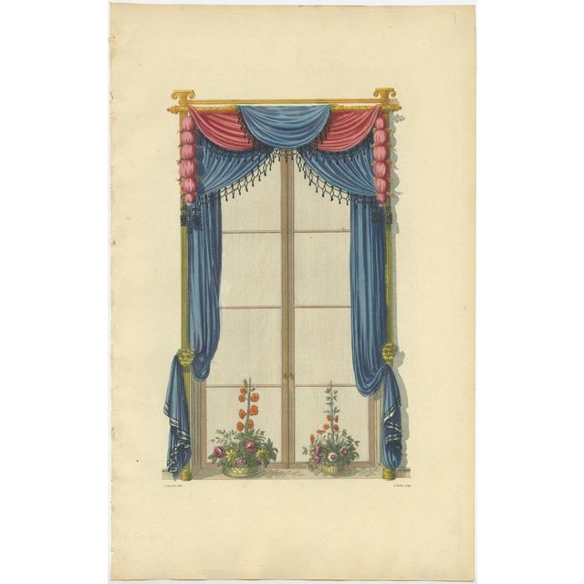 Early 19th Century Sheraton, Illustrations of Windows with Drapery, 1805, Prints, Set of 4 For Sale - Image 5 of 6