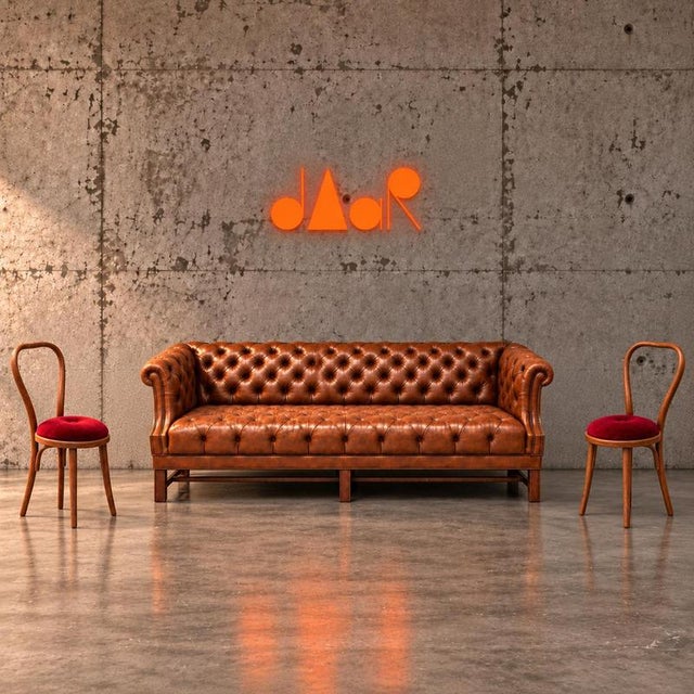 Chesterfield Sofa in Brown Cognac Leather and Deep Buttoned, 1980s For Sale - Image 3 of 7