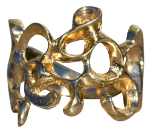 The Hazel Green: Ladies Vintage Art Organique Cocktail Ring in 14K