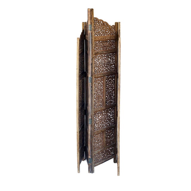 Vintage Handcrafted Wood Screen; Room Divider For Sale In Los Angeles - Image 6 of 12