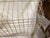 Mid 20th Century Metal Laundry Ironing Basket on Collapsible Frame Newer Homemade Yellow Liner For Sale - Image 10 of 10