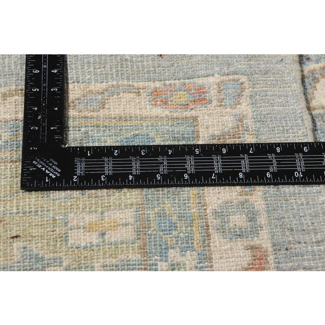 Light Blue Persian Sultanabad Rug - 12'10 X 16'06 For Sale In Dallas - Image 6 of 9