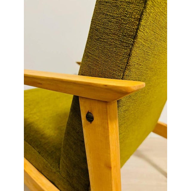 1970s Vintage Green Armchair, Czechoslovakia, 1970s For Sale - Image 5 of 10