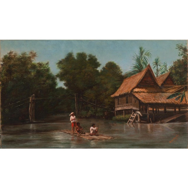 'On the Menam River, Bangkok, Siam' by Alexander Kerr, Early Australian Artist, Thailand, Siamese For Sale - Image 9 of 9