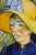 Late 20th Century Peasant Woman Straw Hat Wheat Background Portrait Oil Painting Vincent Van Gogh For Sale - Image 10 of 11