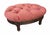 19th Century Antique Lions XVI Carved Walnut Silk Velvet Tufted Petite Footstool Ottoman For Sale - Image 5 of 5
