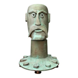 Vintage Steampunk Patinated Resin Bust of Man For Sale