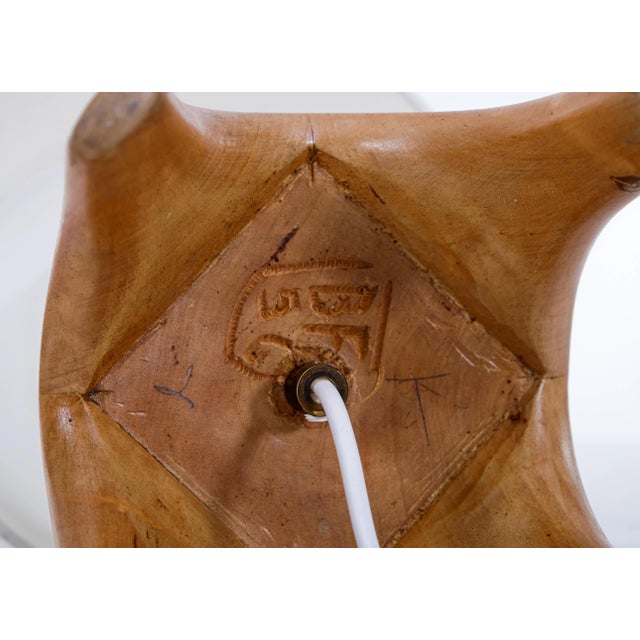 Wood Table Lamp by Bo Fjaestad, Sweden, 1950s For Sale - Image 7 of 8