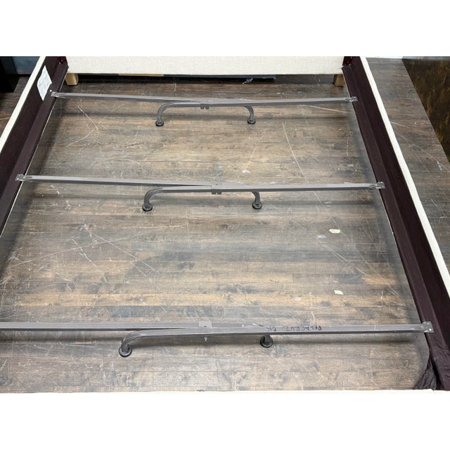 California King Restoration Hardware Lathem Upholstered Bed Frame For Sale - Image 9 of 12