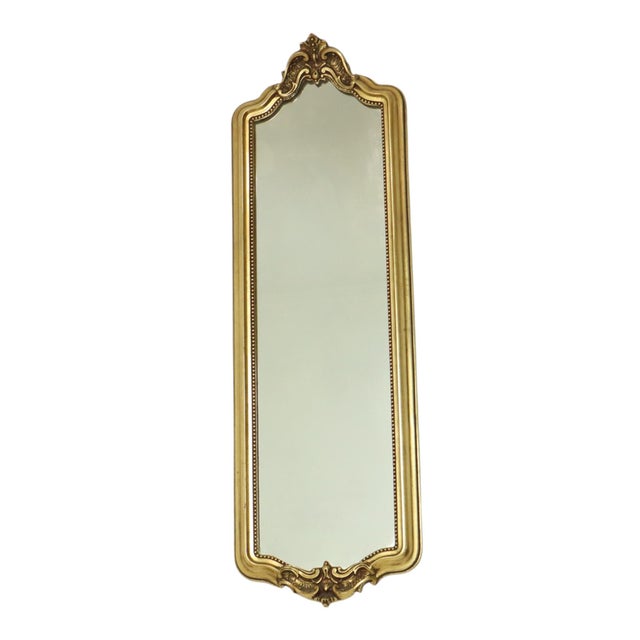 Baroque Vintage Baroque Classic Narrow Mirror in Gold, 1960s For Sale - Image 3 of 17