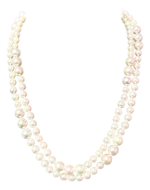 Akoya Pearls Necklace 14k Y Gold Ball Clasp Certified