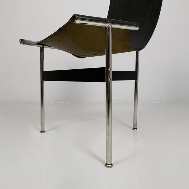 Italian Modern Leather T Chairs by Katavolos, Littell and Kelley for ICF, 1960s, Set of 4 For Sale - Image 15 of 18