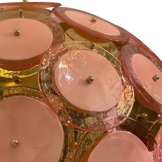 1970s Pink Murano Glass Disco Lamp, 1960s For Sale - Image 5 of 8