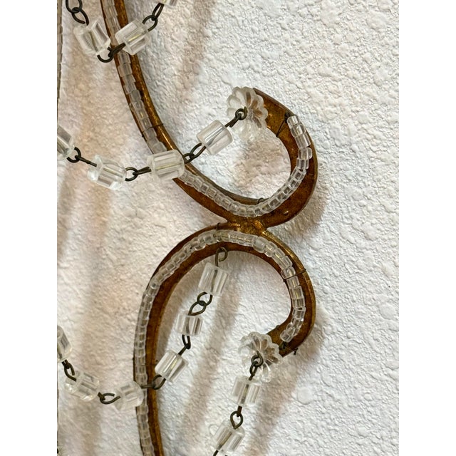 Single Vintage Beaded Wall Sconce For Sale In Los Angeles - Image 6 of 8