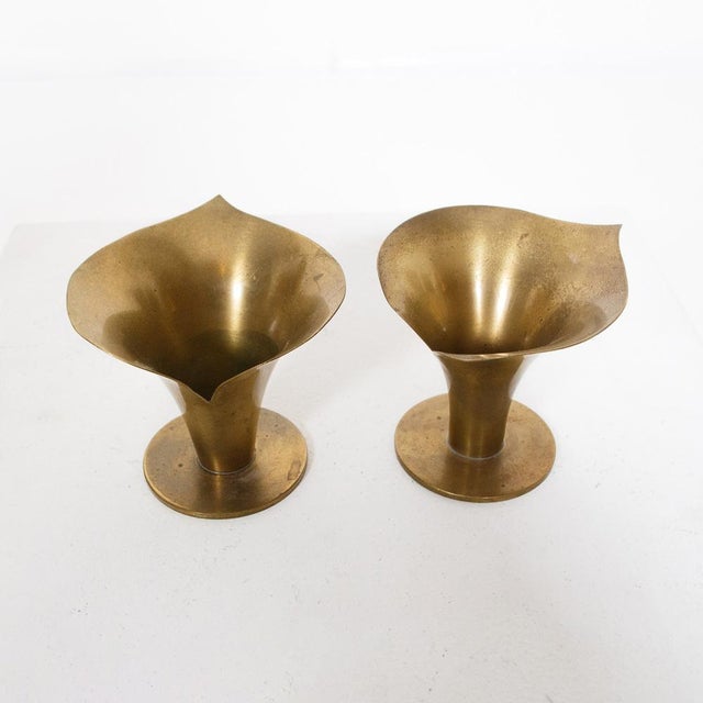 Vintage Brass Candlesticks by Carl-Einar Borgström for Ystad Metall, 1940s, Set of 2 For Sale - Image 11 of 11