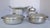 Art Deco set 4 of Hand Forged Aluminum Buenilum serving pieces. The set includes 2 covered dishes, one with separated...