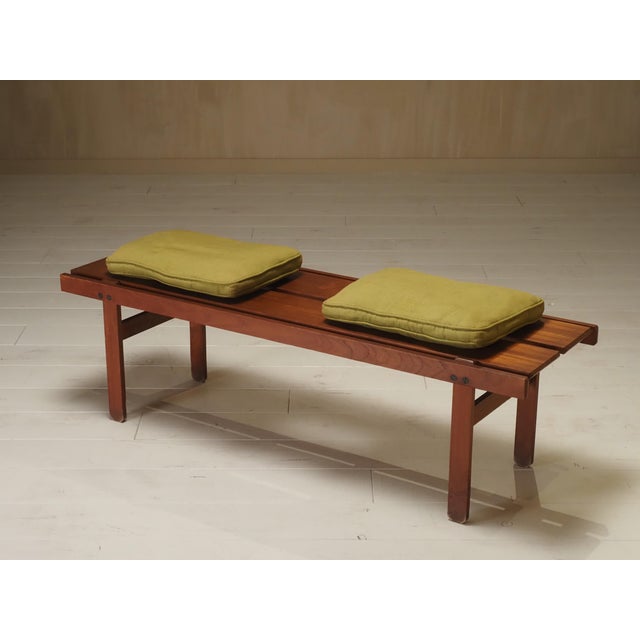 Italian Slatted Bench, 1960s For Sale - Image 10 of 10