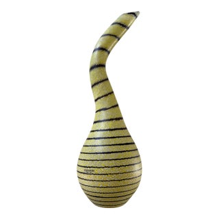 Kosta Boda “Don Juan” Vase by Ulrica Hydman-Vallien Yellow Black Art Glass For Sale