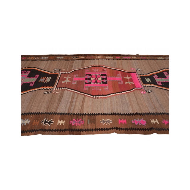 Large Vintage Turkish Kars Kilim Rug - 6`3″ X 12`10″ For Sale - Image 4 of 6