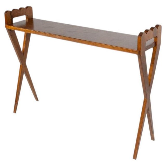 Wood Mid-Century Modern Console Table in Walnut by Giovanni Gariboldi, Italy, 1950s For Sale - Image 7 of 7