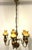 Antique Brass Ceramic Glass Five Lights Chandelier, 1930s For Sale - Image 3 of 9