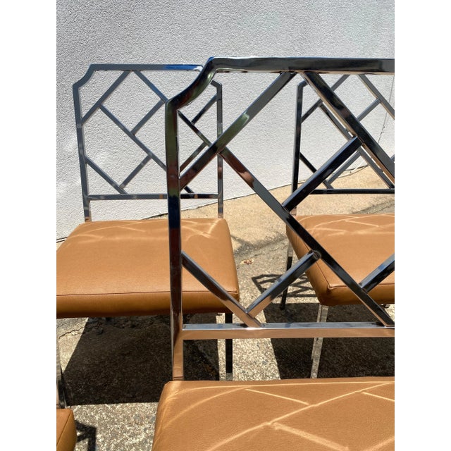 Metal Vintage Milo Baughman Style Chrome Dining Chairs - Set of Four For Sale - Image 7 of 11