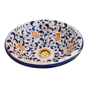 Moroccan Ceramic Farmhouse Countertop Vessel Sink Bowl