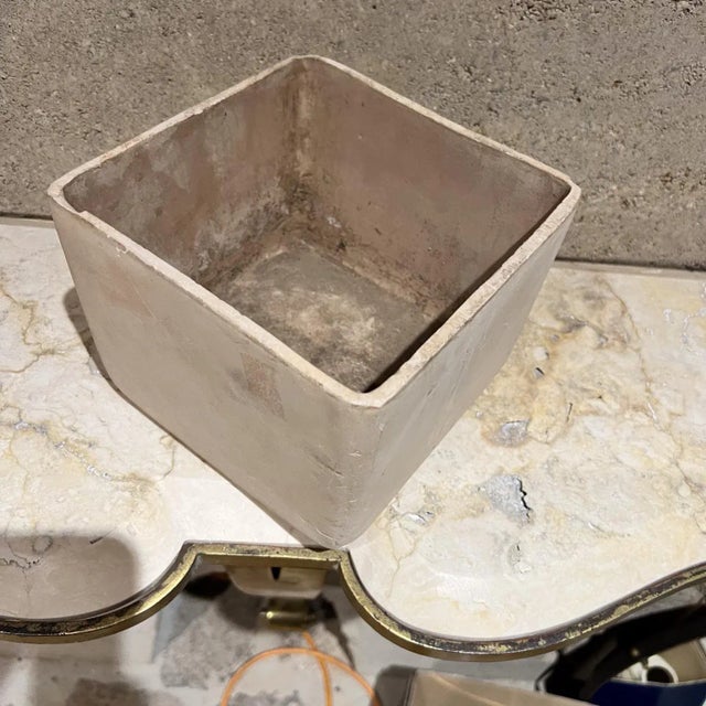 John Follis 1960s Architectural Pottery Square Bisque Planter Style John Follis For Sale - Image 4 of 10