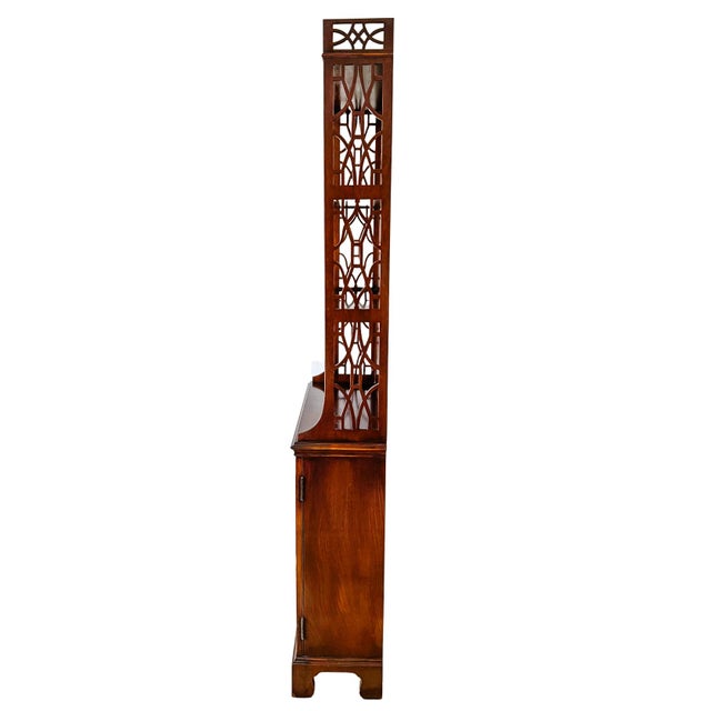 Early 20th Century Early 20th Century American Chippendale Mahogany Petite Etagere Cabinets by Robert W. Irwin Co. - A Pair For Sale - Image 5 of 16