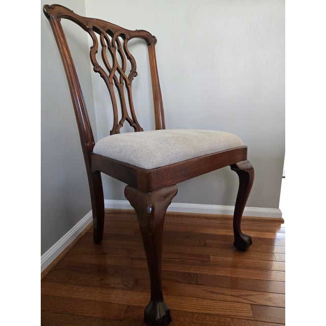 Chippendale Set of 8 Kindel Chippendale Solid Mahogany Dining Chairs (Fully Restored) For Sale - Image 3 of 9