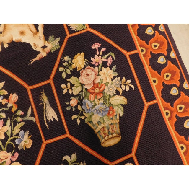 Textile Handmade Flatwoven Needlepoint Tapestry. 7'x 9'10" For Sale - Image 7 of 12