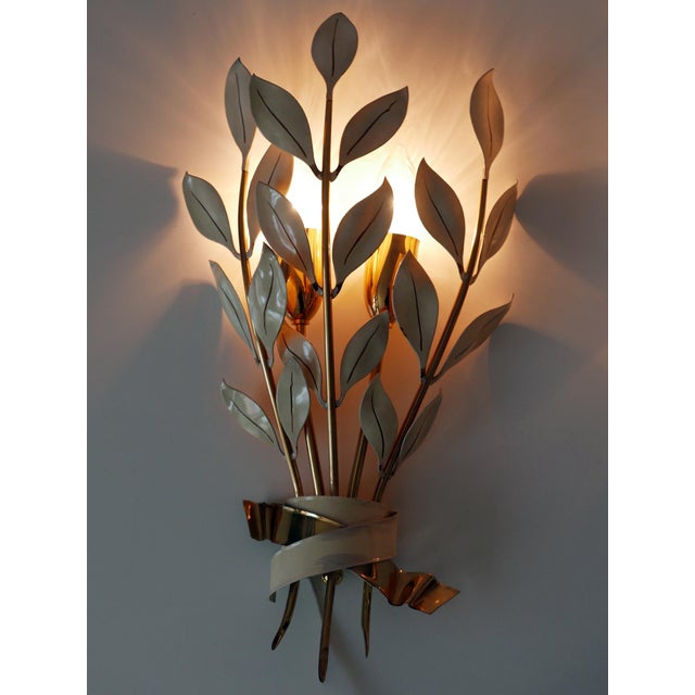 Laurel Bouquet Sconces by Vereinigte Werkstätten, Munich, 1950s, Set of 2 For Sale - Image 9 of 18